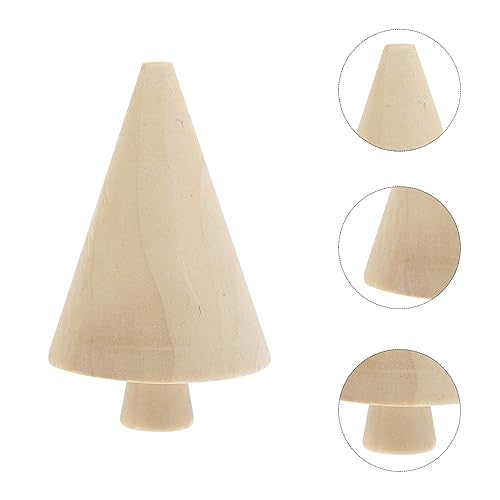 Abaodam 10pcs Mini Wooden Christmas Tree DIY Unfinished Wood Trees Blank Wooden Peg Dolls Unpainted Miniature Trees Statues for Arts Crafts Graffiti Abaodam