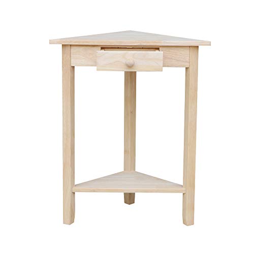 International Concepts Corner Accent Table, Unfinished - WoodArtSupply