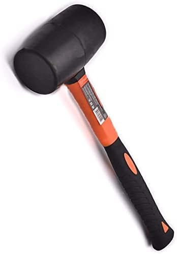 Edward Tools Rubber Mallet Hammer 16 oz - Durable Eco-friendly Rubber Hammer Head for Camping, Flooring, Tent Stakes, Woodworking, Soft Blow Tasks Edward Tools