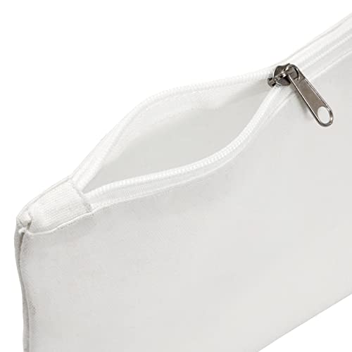 Bright Creations 6-Pack White Makeup Bag Set with Zipper, Customizable Canvas Pouches for DIY Arts and Crafts, Items to Tie-Dye for Cosmetic Items, Bright Creations