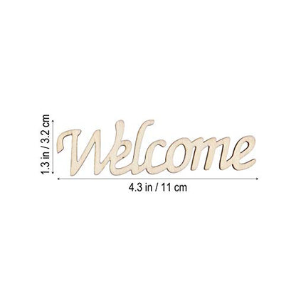 BESPORTBLE Word Welcome Cutout Unfinished Wood Welcome Sign Front Door Plaque Hanger Decor For Home Farmhouse