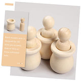 Kisangel 60 pcs Wooden Man Unfinished People Unfinished peg Doll Wooden People Doll Blank Wooden Dolls Wooden Angel Dolls kidcraft playset Unfinished Kisangel