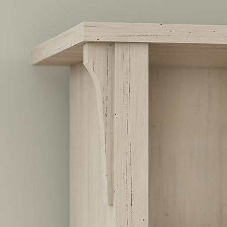 Salinas Antique White 5-Shelf Bookcase Set - Elegant Storage Solution for Any Room Bush Furniture