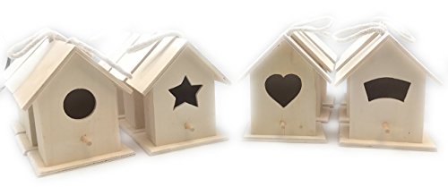 Oojami Design Your Own Wooden Birdhouses 12 Bird House Bulk (Modern) Oojami