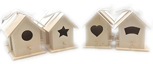 Oojami Design Your Own Wooden Birdhouses 12 Bird House Bulk (Modern) - WoodArtSupply