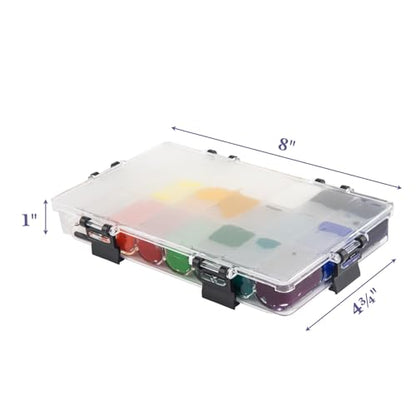 Falling in Art Airtight Paint Palette, 24-Well Storage Palette Box with Thumb Grip, Leakproof Travel Palette Case for Watercolor, Acrylic Paints, - WoodArtSupply