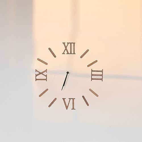 TEHAUX Clock Numerals Kit, Unfinished Wood Clock Number Set in Roman Numerals, 3D Adhesive Modern Roman Numbers Kit for Living Room Bedroom TEHAUX