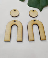40pcs Unfinished Wooden Earrings, Horseshoe Shape Wooden Earrings Pendants Blank for DIY Craft Jewelry Making (2'') XIAOYUE