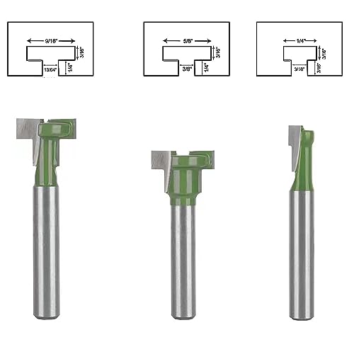 TOTOWOOD Keyhole Router Bits Set, 1/4" Shank Router Bit Set ，6 pcs Router Bit Set 1/4 & 5/16 & 3/8 & 9/16 & 1/2 & 5/8 Inch Blade Diameter Totowood