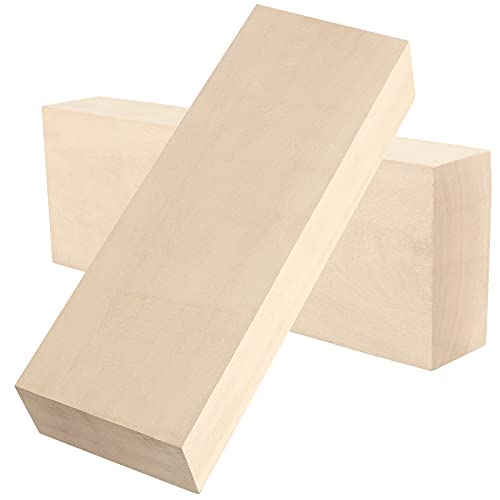 JAPCHET 2 Packs 10 x 3.5 x 1.7 Inch Basswood Carving Blocks, Natural Carving Blocks, Unfinished Basswood Blocks for Carving, Crafting and Whittling - WoodArtSupply