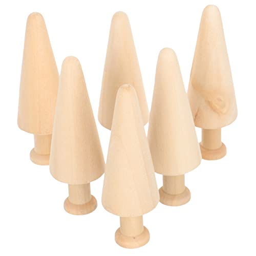 NOLITOY 18 Pcs Easter Wooden Unfinished Wood Easter Fairy Gardens Wooden Peg Dolls Unfinished Wood Trees for DIY Crafts Terrarium Statue Unfinished NOLITOY