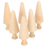 NOLITOY 18 Pcs Easter Wooden Unfinished Wood Easter Fairy Gardens Wooden Peg Dolls Unfinished Wood Trees for DIY Crafts Terrarium Statue Unfinished NOLITOY