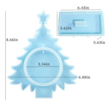 Wehous Resin Molds for Photo Frame, Large Christmas Tree Resin Mold, Picture Frame Silicone Epoxy Casting Mold, Unique Resin Art Mold Christmas