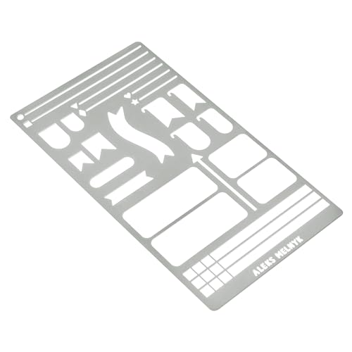 Aleks Melnyk No.62 Metal Stencil for Bullet Journaling, Bookmark, Planning, Drawing, Banners, Lines, Lists, Planner Stamps, Habit Tracker, Dot Aleks Melnyk