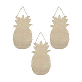 JANOU 3pcs Pineapple Shaped Unfinished Wood Sign Blank Pineapple Hanging Wooden Plaque DIY Craft Project Wood Sign with Rope Door Wall Art JANOU