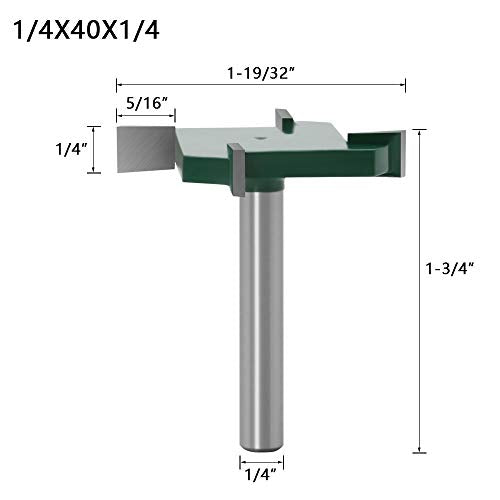 WSOOX CNC Spoilboard Surfacing Router Bit, 1/4 Inch Shank Slab Flattening Planing Bits 40mm Cutting Diameter Carbide Planer Bit, 1/4 Inch Cutting WSOOX