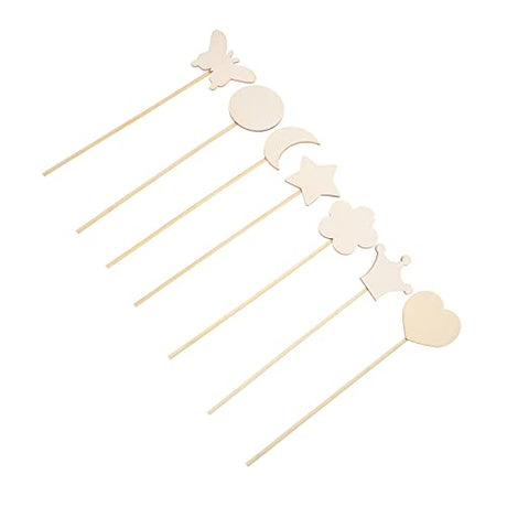 DECHOUS 14pcs Handmade Wand Unfinished Fairy Wand Party Streamers Unpainted Fairy Stick Wands for Girls Bulk Craft Supplies Bulk Gifts for Wand Kit DECHOUS