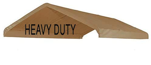 10X20 Heavy Duty Beige Canopy Top Cover with Valance Event Structure - WoodArtSupply