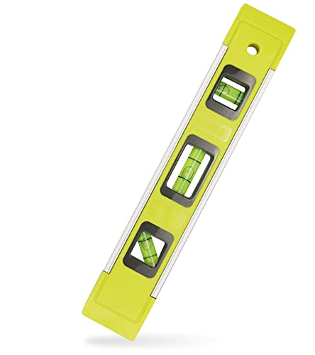 DIFFLIFE Level & Tool Magnetic Aluminum Reinforced Torpedo Level, 9", Green (1PCS) DIFFLIFE