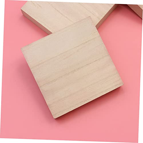 Anneome Graffiti Wood Slices DIY Painting Slices 4pcs Wood Slices Plate Square Wooden DIY Crafts Unfinished Wood Slices Anneome