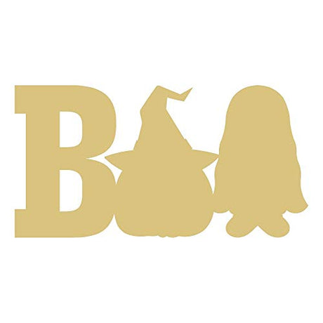 Boo Cutout Unfinished Wood Halloween Decor Door Hanger Paint Party Halloween Craft MDF Shaped Canvas Style 3 (12") Diverse Woodworking