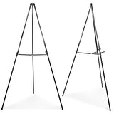 PUJIANG 63" Aluminum Easel Stand for Sign, Large Collapsible Easels for Display Posters/Whiteboard, Adjustable Height Artist Easel for Painting- PUJIANG
