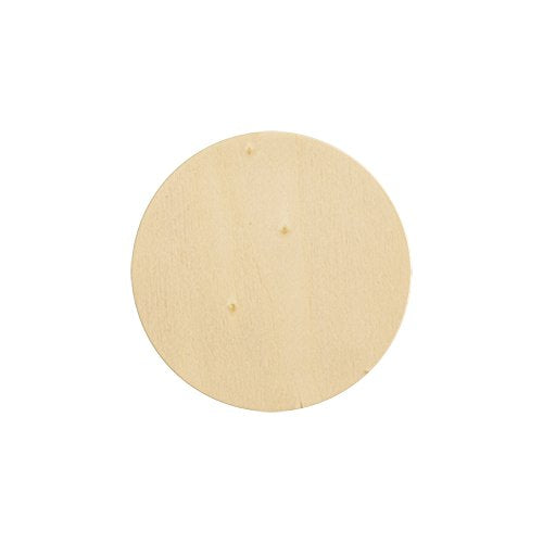 Natural Unfinished Round Wood Circle Cutout 5 Inch - Bag of 25 - WoodArtSupply