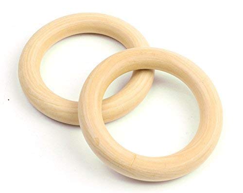 Penta Angel 5PCS 3.7″ Natural Unfinished Wood Rings Circle Wood Pendant Connectors for DIY Projects Jewelry and Craft Making - WoodArtSupply