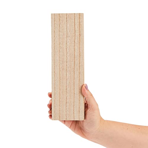 4 Pack Unfinished Wood Boards for Crafts, Painting, Wood Carving, 1" Thick Wooden Boards for DIY Signs (3 x 10 In) Bright Creations