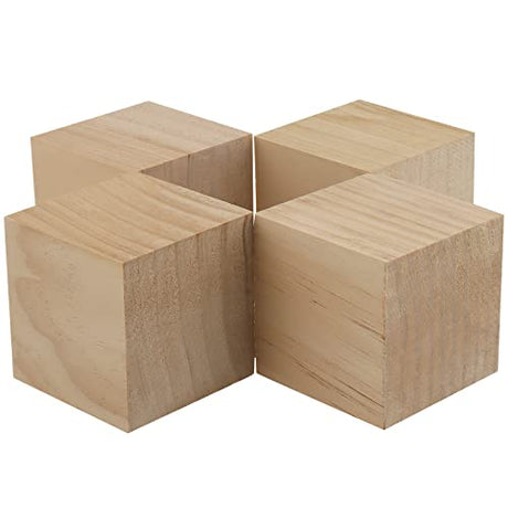 HOZEON 8 PCS 3 Inch Wooden Cubes, Natural Unfinished Wood Blocks, Large Wood Square Blocks for Crafts, Painting, Puzzle Making, Decorating, DIY HOZEON