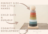 Our Littles Co Neutral Rainbow Wooden Ring Stacker Toy | Montessori Stacking Rings for Toddlers | Educational & Developmental Sensory Toys Non-Toxic, Our Littles Co
