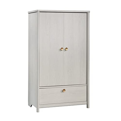 Sauder Dover Edge Bedroom Armoire with Drawer, L: 34.17" x W: 21.18" x H: 60.04", Glacier Oak Finish - WoodArtSupply