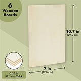 Juvale 6 Pack Rectangle Wooden Boards for Wood Burning, Unfinished Wood Planks, Rectangle Wood Pieces for Crafts, Panels for Painting, Art, DIY Juvale