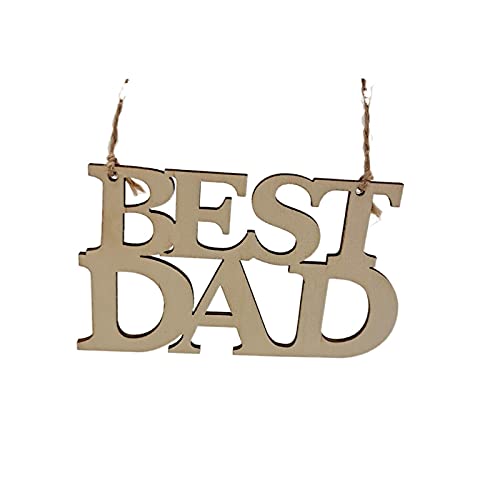 BinaryABC Fathers Day Unfinished Wood Decorations,Father's Day Crafts Wooden Embellishments Ornaments,Best Dad Ever Decorations,10Pcs BinaryABC