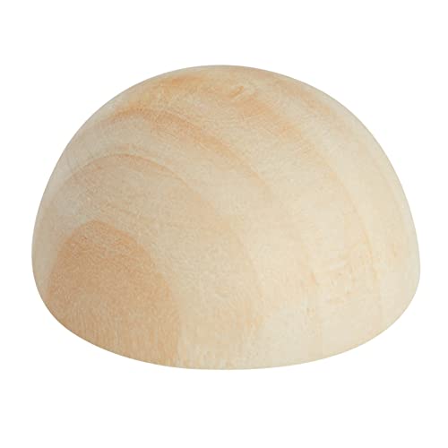 30 Pack Split Wood Balls for Crafts, 1.5-Inch Unfinished Half Wooden Beads for Art Supplies Juvale