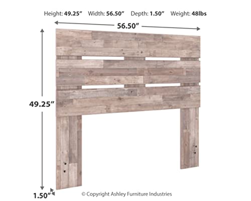 Signature Design by Ashley Neilsville Butcher Block Panel Headboard, Full, Light Brown Signature Design by Ashley