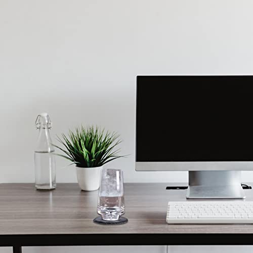 24 Pack Drink Coasters Set, SIJDIEE 4 Inch Round Slate Stone Drink Coasters with Round Blank Wood Craft Coasters for DIY Painting Wood Engraving Home SIJDIEE