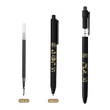 MiSiBao 0.7mm Black Ink Gel pen Refillable & Retractable Gel Ink Rolling Ball Pens Gilding process pattern gel pen (9-pack) MiSiBao