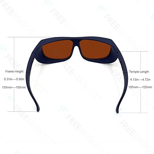 FreeMascot OD 4+ 190nm-550nm / 800nm-1100nm Wavelength Professional Laser Safety Glasses for 405nm, 450nm, 532nm, 808nm,980nm,1064nm, 1080nm, 1100nm FreeMascot