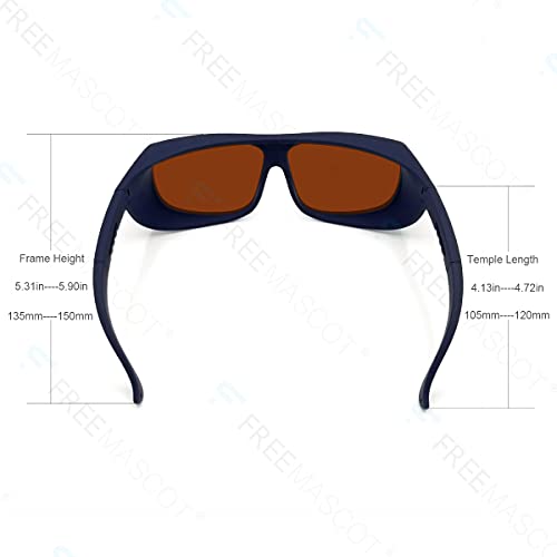 FreeMascot OD 4+ 190nm-550nm / 800nm-1100nm Wavelength Professional Laser Safety Glasses for 405nm, 450nm, 532nm, 808nm,980nm,1064nm, 1080nm, 1100nm - WoodArtSupply