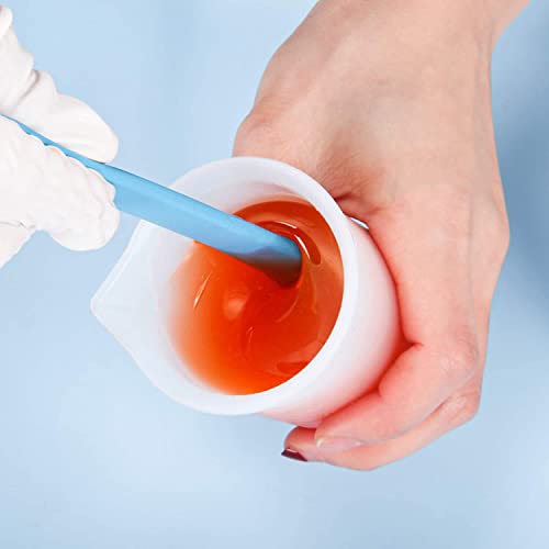 Nicpro Silicone Stir Sticks Kit, 2 PCS Silicone Resin Popsicle Sticks & 2 PCS Silicone Spatula Scraper for Mixing Resin, Wax, Paint, Epoxy, DIY Nicpro