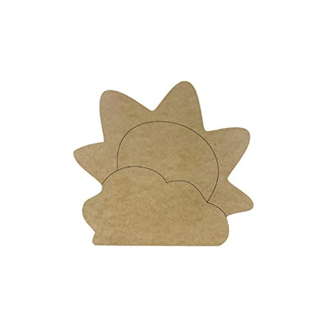 Sun & Clouds, Engraved Shape MDF Wooden Craft, Unfinished Craft, DIY Craft Art, Build-A-Cross Build-A-Cross
