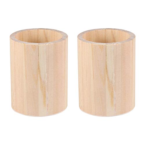 HEALLILY 2 Pcs Unfinished Wood Pen Pencil Holder Container Stationery Case Office Desktop Organizer Storage Case Stationery Storage Box for School HEALLILY