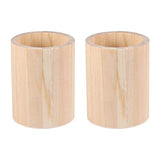 HEALLILY 2 Pcs Unfinished Wood Pen Pencil Holder Container Stationery Case Office Desktop Organizer Storage Case Stationery Storage Box for School HEALLILY