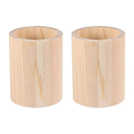HEALLILY 2 Pcs Unfinished Wood Pen Pencil Holder Container Stationery Case Office Desktop Organizer Storage Case Stationery Storage Box for School HEALLILY