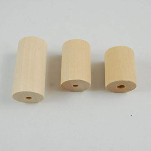 Hand Jewelry Ornament Crafts 60 Pcs Unfinished Wooden Craft Blocks Cylinders Wooden Tube Hole Round Bar for Art Crafts DIY Jewelry Accessories EXCEART