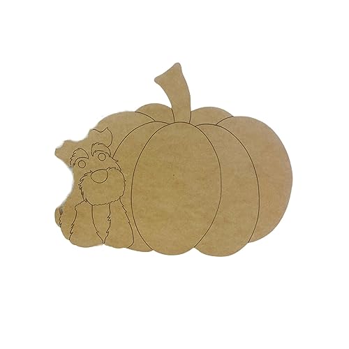 Pumpkin with Yorkie, Fall Shape, Unfinished Wood Cutout, Paint by Line, Build-A-Cross Build-A-Cross