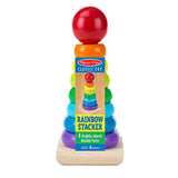 Melissa & Doug Rainbow Stacker Wooden Ring Educational Toy - Wooden Rainbow Stacking Rings Baby Toy, Stacker Toys For Infants And Toddlers Melissa & Doug