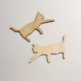 Set of 4 Unfinished Wooden Playful Cats Reaching Different Sizes 4'',6'',8'' and 12'',Cat Blank Cutout for DIY Wreath,Crafts Wall Decoration Pendants RUIXUAN