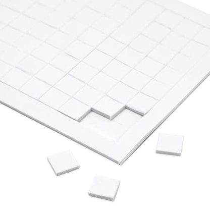 Juvale 12 Pack Small White Adhesive Foam Squares 3D Effect for DIY Crafts, Decoration, Greeting Cards, Scrapbooking, Dual-Adhesive Mounts, Backing